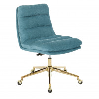 OSP Home Furnishings LGYSA-GSK789 Legacy Office Chair in Sky Fabric with Gold Base